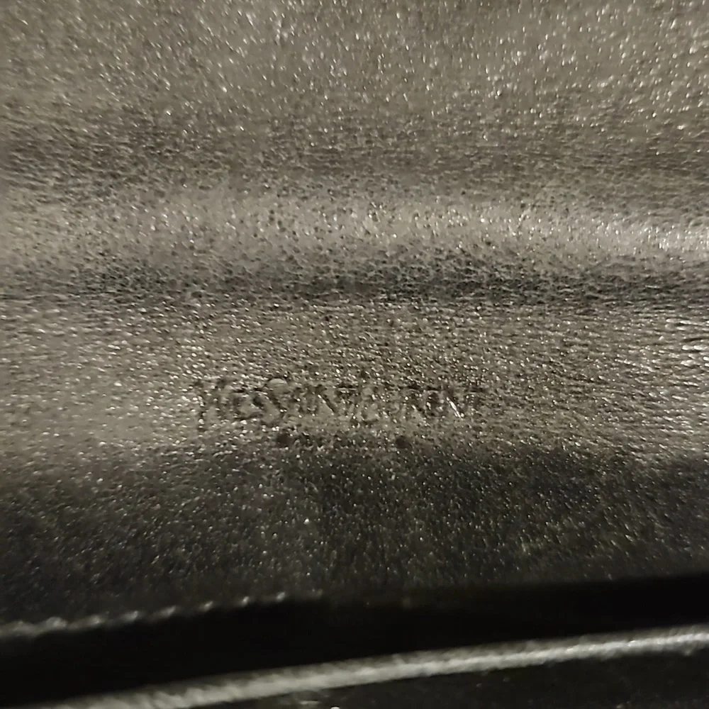 YSL Logo Patent Leather Bifold Snap Wallet w/Dustbag - Picture 9 of 14